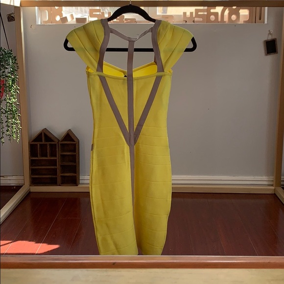 Bebe Yellow Body Con Dress - Picture 2 of 7